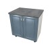 Masca pentru chiuveta cu 2 usi 80 cm Zebra, Alb/MDF Albastru cu blat Beton, 80 x 85 x 60 cm